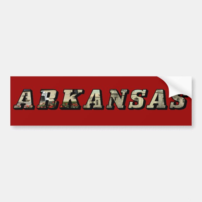 Arkansas Bild Text Bumper Sticker Bildekal (Framsidan)