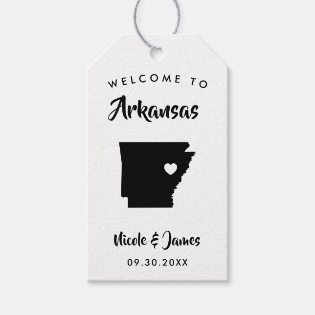 Arkansas Bröllop Welcome Bag Märkres for Hotel Gue Presentetikett (Framsidan)