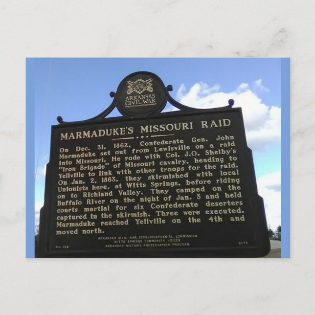 Arkansas Civil Krig Historical Vykort (Framsida)