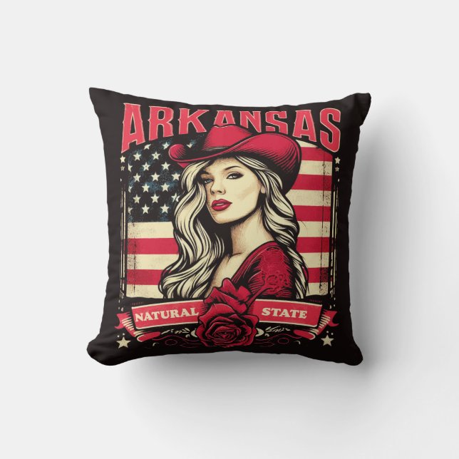 Arkansas Cowgirl Kudde (Framsida)