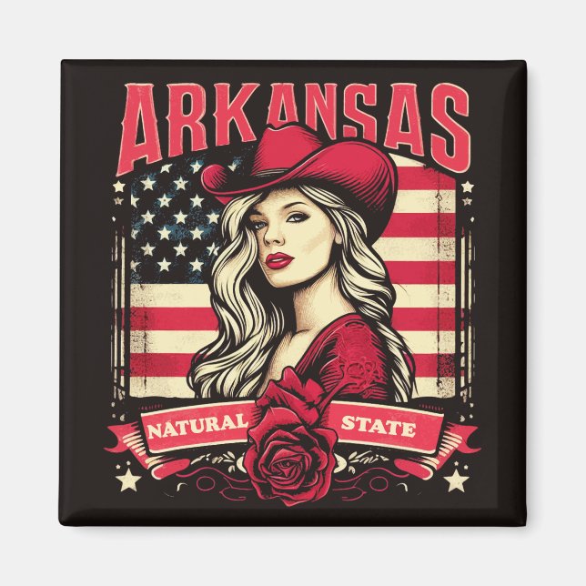 Arkansas Cowgirl Magnet (Framsidan)