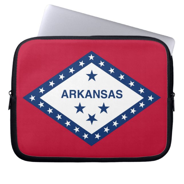 Arkansas delstatsflagga datorskydd laptop sleeve (Framsidan)