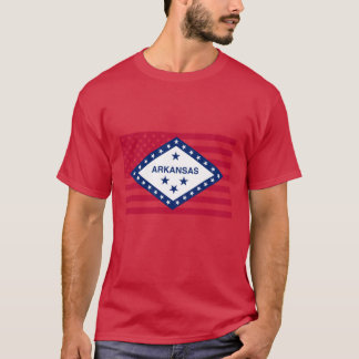 Arkansas delstatsflagga Grafisk USA-stil förstorad T Shirt