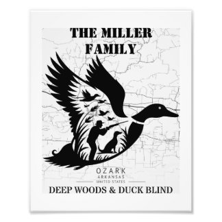 Arkansas Duck Hunting Cabin Decor Personalised Fototryck