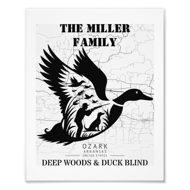 Arkansas Duck Hunting Cabin Decor Personalised Fototryck (Framsidan)