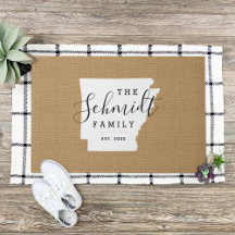 Arkansas Family Monogram State Doormat