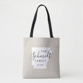 Arkansas Family Monogram State Tote Bag Tygkasse