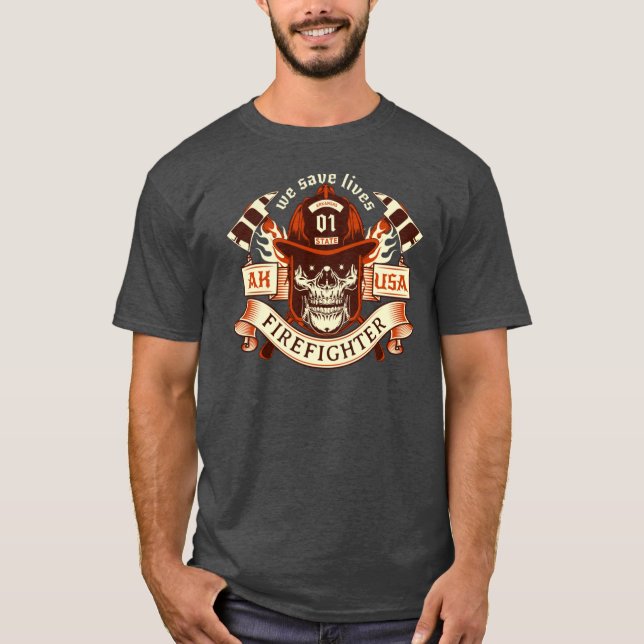 Arkansas Firefighter Oversized T Shirt (Framsida)