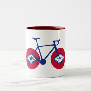 Arkansas Flagga Cycling Två-Tonad Mugg
