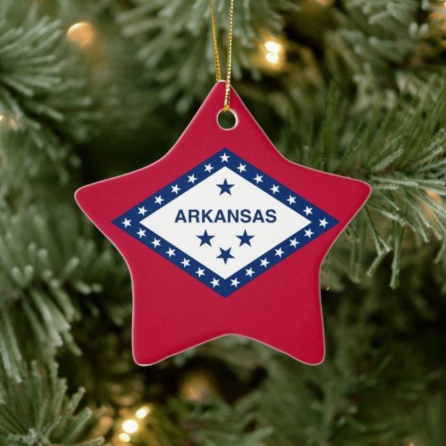 Arkansas Flagga Julgransprydnad Keramik (Träd)