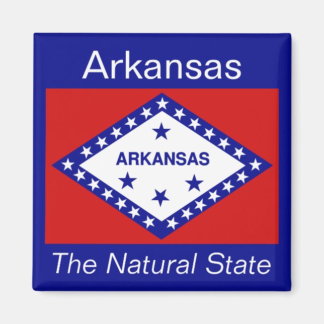 Arkansas Flagga Magnet (Framsidan)