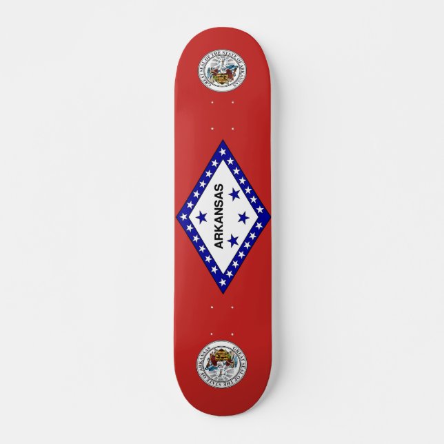 Arkansas flagga mini skateboard bräda 18,5 cm (Framsida)