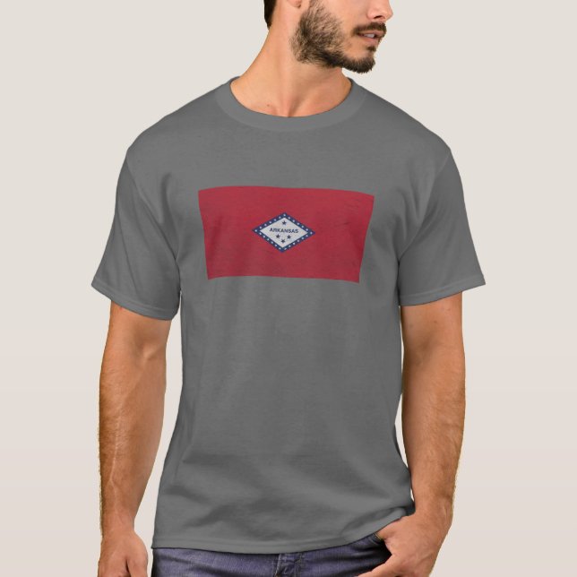 Arkansas Flagga Wall T Shirt (Framsida)