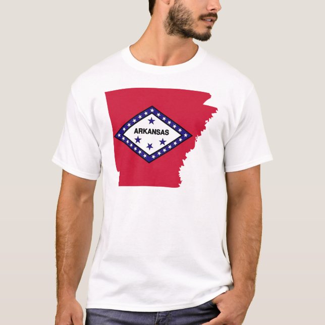 Arkansas flaggakarta t shirt (Framsida)