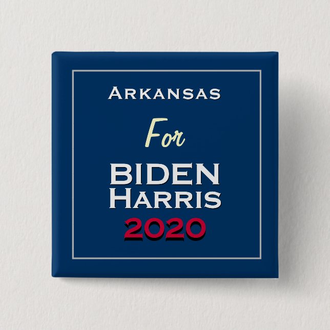 Arkansas for BIDEN HARRIS 2020 Square Knapp (Framsida)