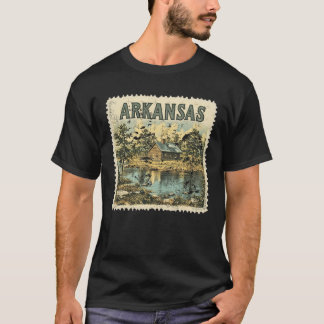 Arkansas Frimärke State Distress Vintage United St T Shirt