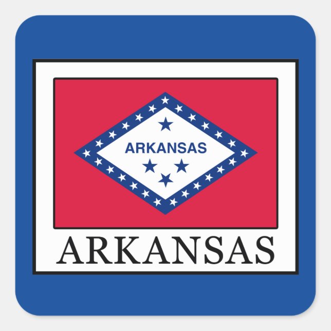Arkansas Fyrkantigt Klistermärke (Framsida)