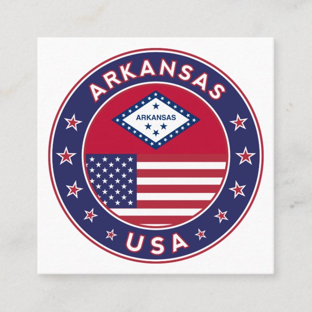 Arkansas Fyrkantigt Visitkort (Framsida)