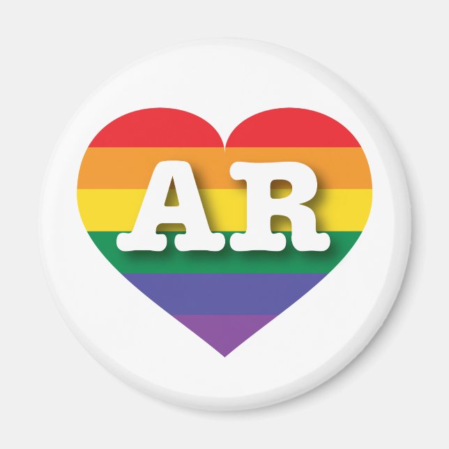Arkansas Gay pride Rainbow Heart Magnet (Framsidan)