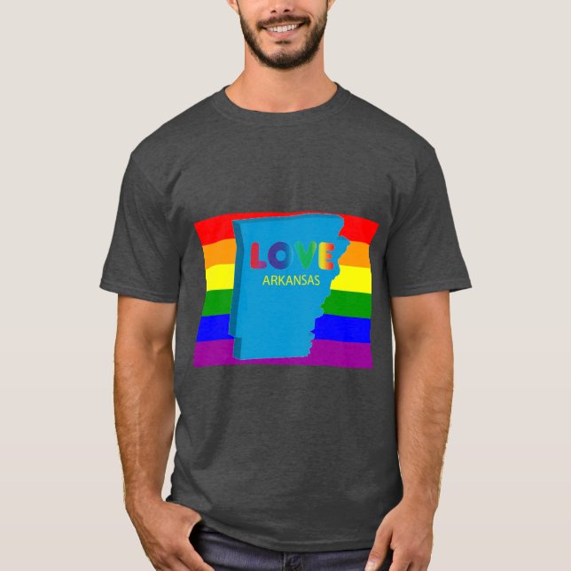 Arkansas Gay Pride Tröja Arkansas HBT Regnbåge Fla (Framsida)