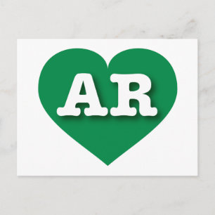 Arkansas Grönt Heart - I kärlek AR Vykort