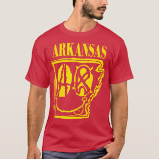 Arkansas Grunge Smiling Ansikte Black Background T Shirt