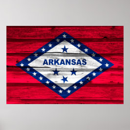 Arkansas Grunge Statlig flagga Poster