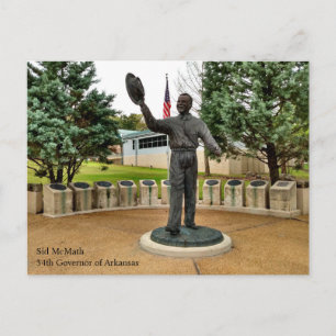 Arkansas guvernör Sid McMath-staty Vykort