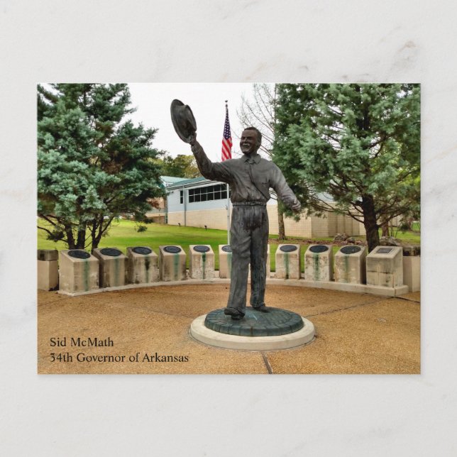 Arkansas guvernör Sid McMath-staty Vykort (Framsida)