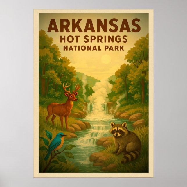 Arkansas Hett vår nationalpark V01 Poster (Framsidan)
