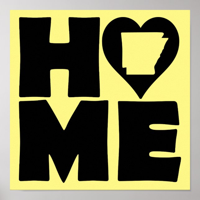 Arkansas Home Heart State Poster Sign (Framsidan)