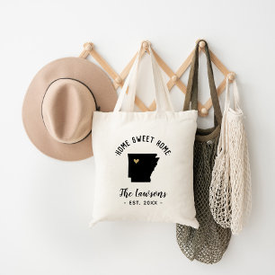 Arkansas Home Sweet Home Family Monogram Tygkasse