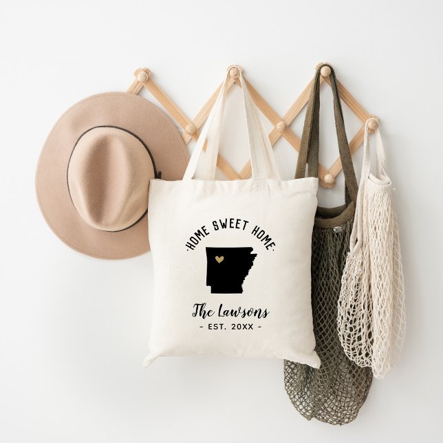 Arkansas Home Sweet Home Family Monogram Tygkasse (Skapare uppladdad)