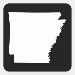 Arkansas i vitt fyrkantigt klistermärke