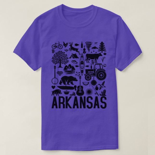 Arkansas Identifiers (svart teckning) T-Shirt (Design framsida)