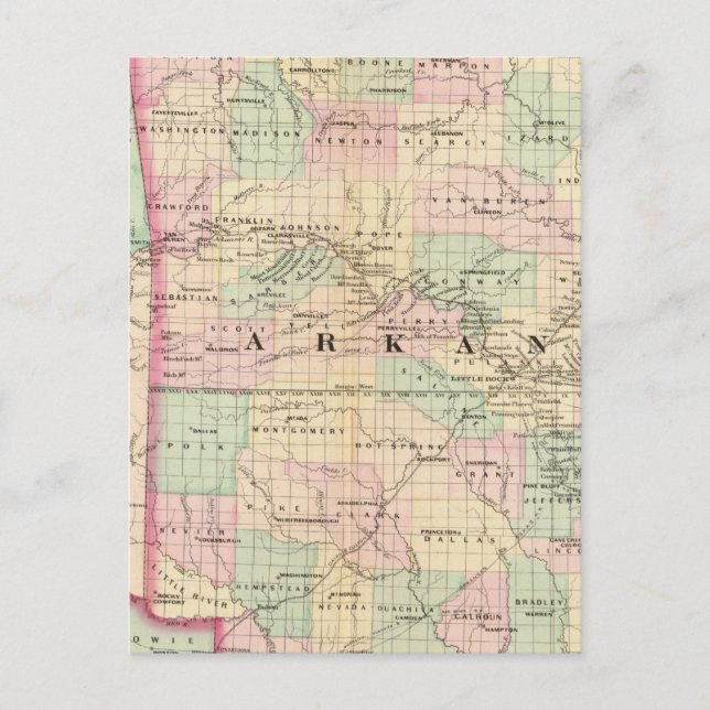 Arkansas, Indiska territoriet Vykort (Framsida)