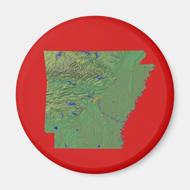 Arkansas Karta Magnet (Framsidan)