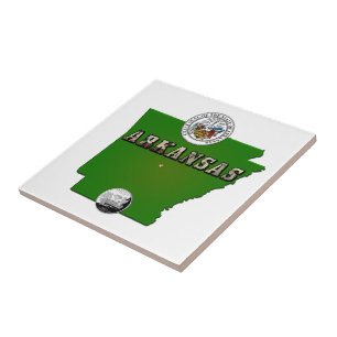 Arkansas Karta, Seal och State Faux-kvarteret Kakelplatta