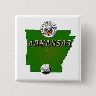 Arkansas Karta, Seal och State Faux-kvarteret Knapp