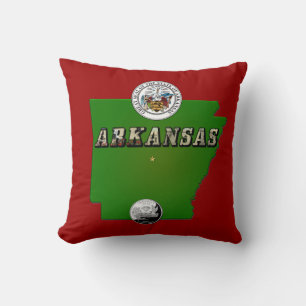 Arkansas Karta, Seal och State Faux-kvarteret Kudde