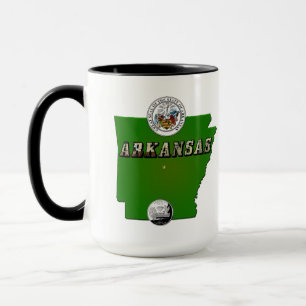Arkansas Karta, Seal och State Faux-kvarteret Mugg