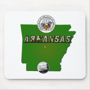 Arkansas Karta, Seal och State Faux-kvarteret Musmatta