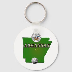 Arkansas Karta, Seal och State Faux-kvarteret Nyckelring