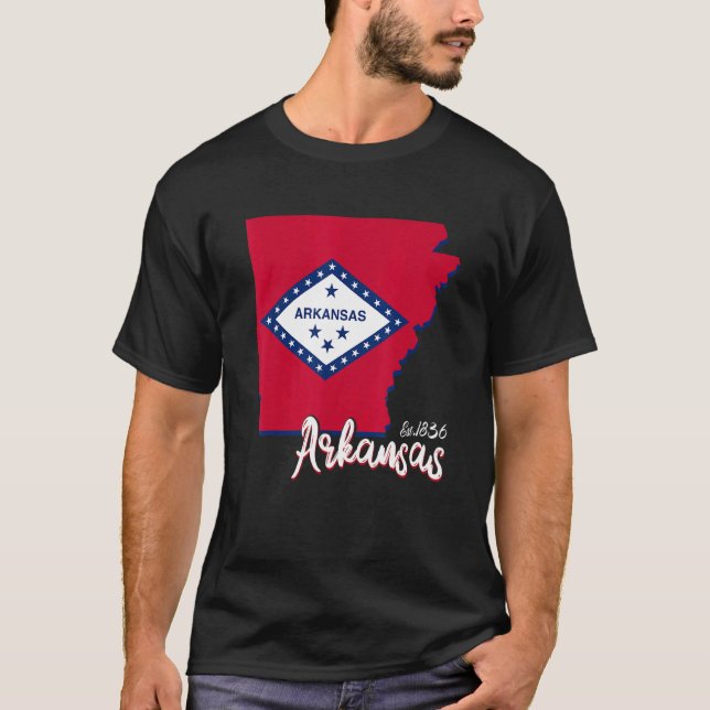 Arkansas Karta USA:s delstat Arkansas Flagga Women T Shirt (Framsida)