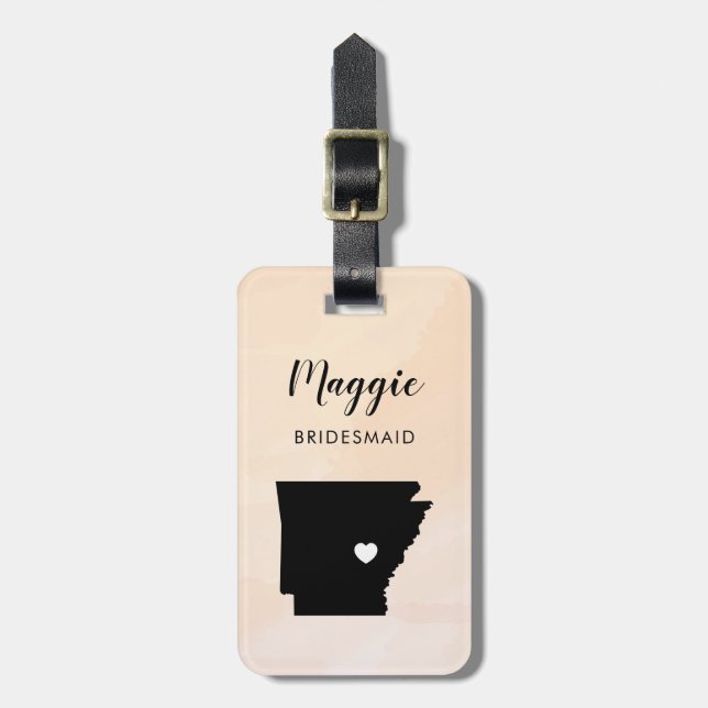 Arkansas kartong bagage märke för bröllopsfest väl bagagebricka (Vertikal Framsida)