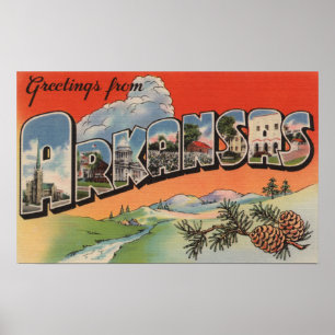Arkansas (landskap platsen) - stort brev poster