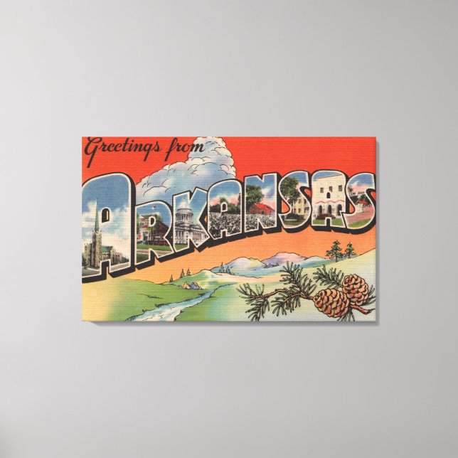 Arkansas (liggande) - Stora Brev Canvastryck (Framsida)