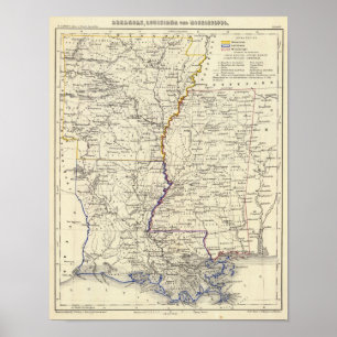 Arkansas, Louisiana och Mississippi Poster