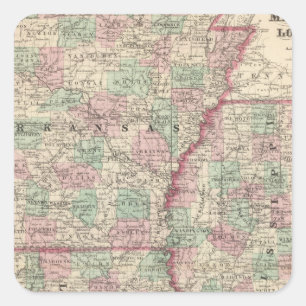 Arkansas, Mississippi och Louisiana Fyrkantigt Klistermärke