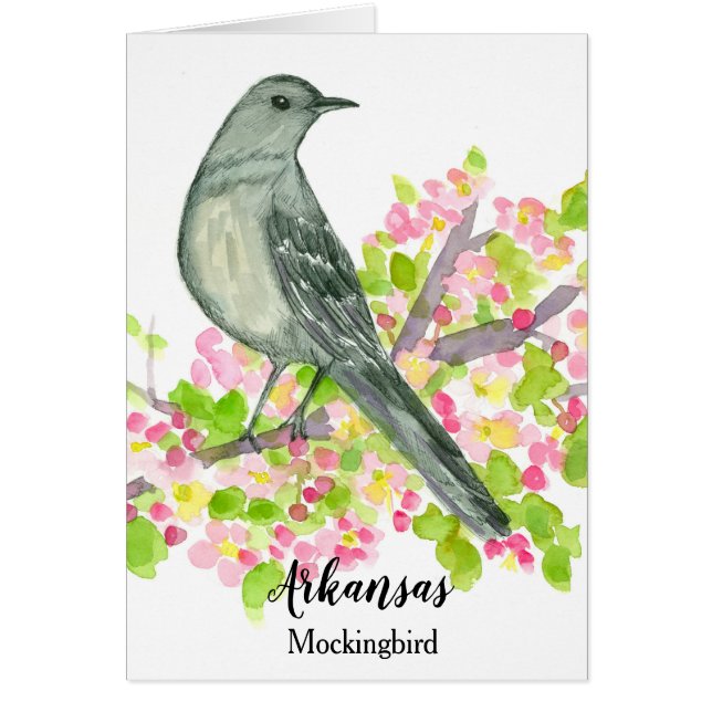 Arkansas Mockingbird Blank Hälsningskort (Framsidan)